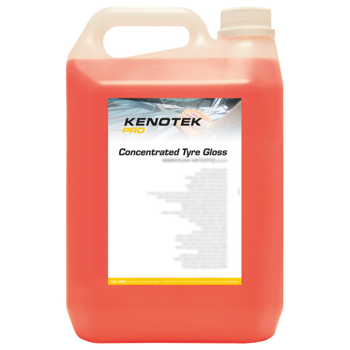 Kenotek TYRE GLOSS — koncentrēts riepu spīduma līdzeklis bez silikona, 5 l