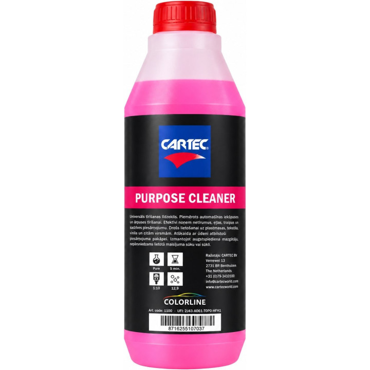 Cartec All Purpose Cleaner — universalus išorės ir salono valiklis, 1 l