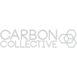 Carbon Collective salona loga uzlīme — matēta stikla