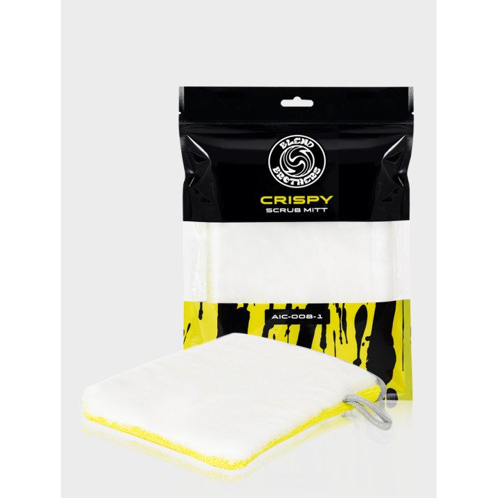 Blend Brothers CRISPY — dvipusė salono valymo scrub mitt pirštinė, 1 vnt.