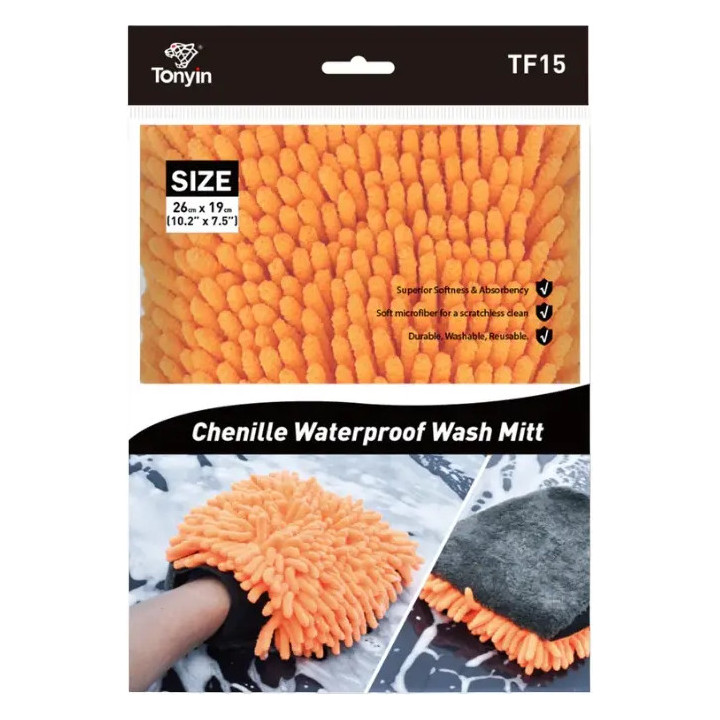 Tonyin TF15 Double-Faced Chenille Wash Mitt — 26 × 19 cm