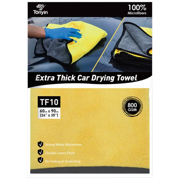 Tonyin TF10 Coral Velvet Cleaning & Drying Towel — puhastus- ja kuivatusrätik, 60 × 90 cm, 800 g/m²