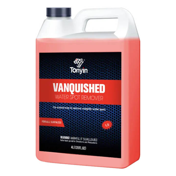 Tonyin Vanquished Water Spot Remover — veeplekieemaldaja autovärvile, klaasile ja metallile, 4 L