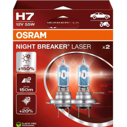 OSRAM NIGHT BREAKER LASER H7 — галогенная лампа головного света, 2 шт.