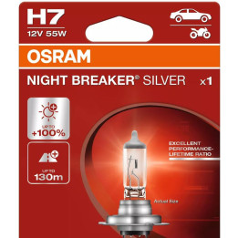 OSRAM NIGHT BREAKER SILVER H7 — halogeninė priekinio žibinto lemputė, 1 vnt.