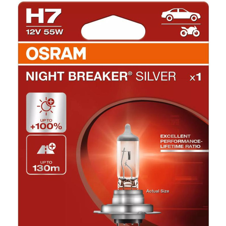 OSRAM NIGHT BREAKER SILVER H7 — halogen headlight bulb, 1 pc