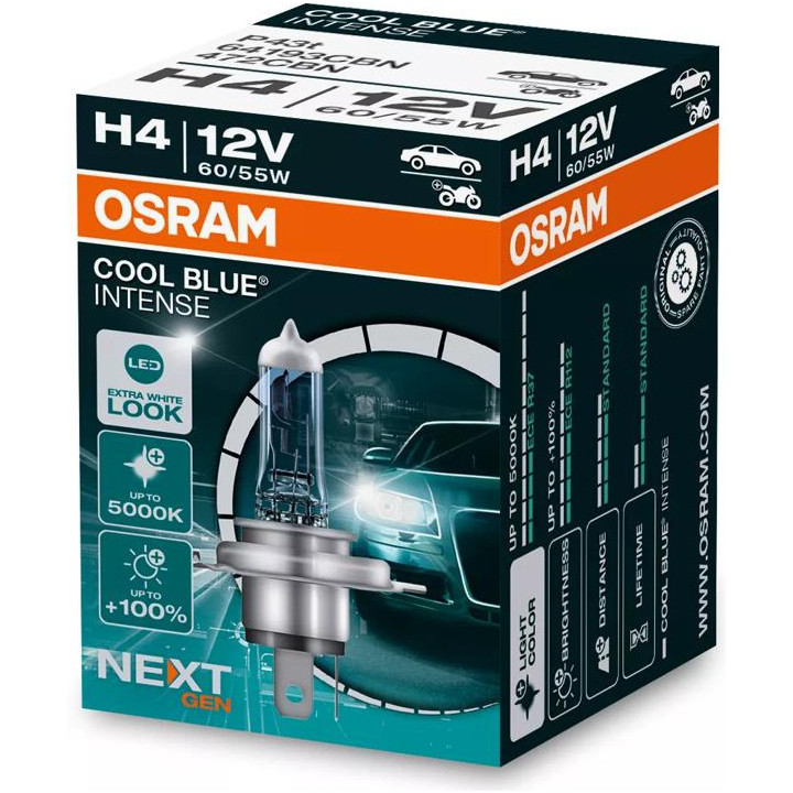 OSRAM COOL BLUE INTENSE H4 — галогенная лампа головного света, 1 шт.