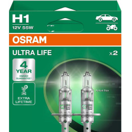 OSRAM ULTRA LIFE H1 — галогенная лампа головного света, 2 шт.