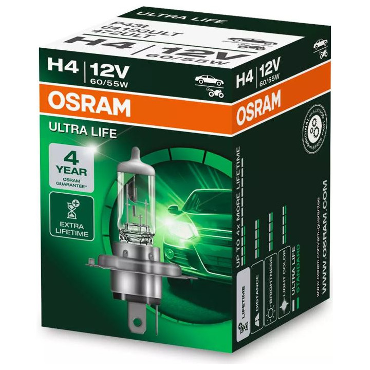 OSRAM ULTRA LIFE H4 — halogen headlight bulb, 1 pc
