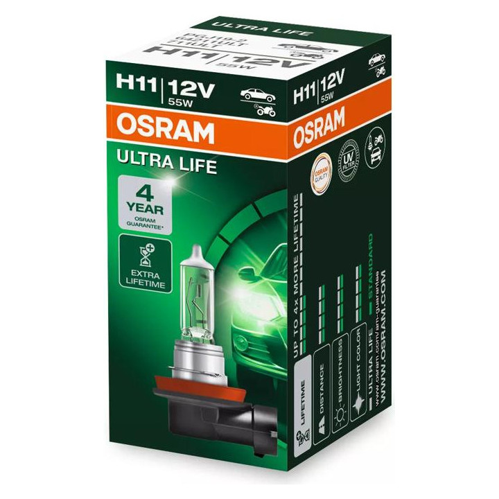OSRAM ULTRA LIFE H11 — halogēnā priekšējo lukturu spuldze, 1 gab.