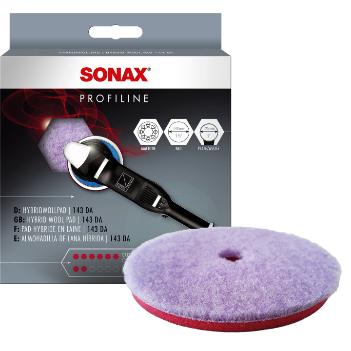 SONAX PROFILINE Hybrid Wool Pad 143 mm for 125 mm backing plate, 1 pc — SX04938000