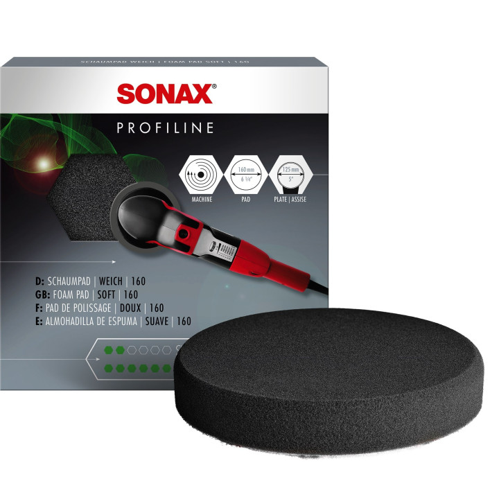 SONAX PROFILINE mīkstā putu pulēšanas ripa, 160 mm — SX04932410