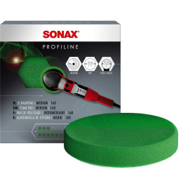 SONAX PROFILINE vidutinio kietumo putų padas, gaminio nr. 04930000. Vienas 160 mm padas; pakuotė ir poliruoklis į komplektą neįe