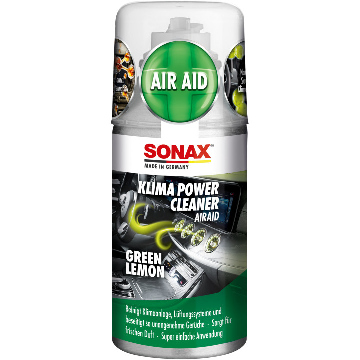 SONAX AirAid Green Lemon automobilio kondicionieriaus valiklis, 100 ml — article 03234000