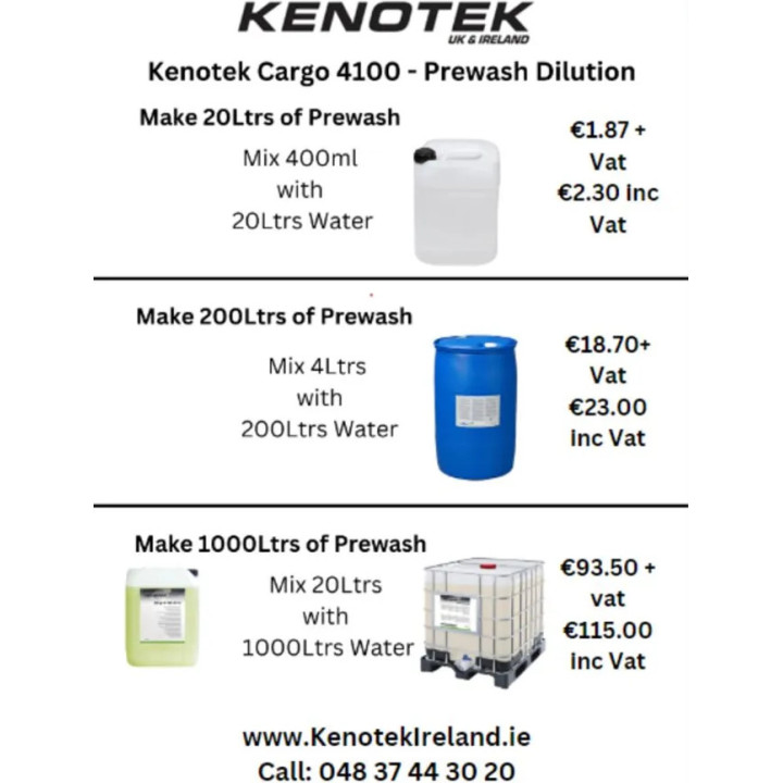 Kenotek Cargo 4100 Forté — щелочная активная пена для бесконтактной мойки, 20 л / 23 кг
