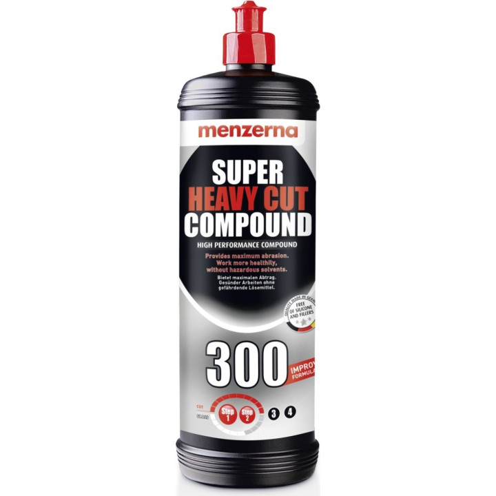 Menzerna Super Heavy Cut Compound 300 — stipriai abrazyvinė poliravimo pasta, 1 l