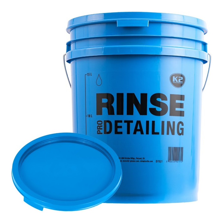 K2 Detailing Bucket RINSE — mėlynas skalavimo kibiras, 20 l